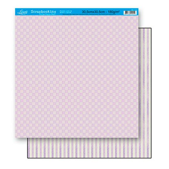 Papel Scrapbook Litoarte 30,5x30,5 SD-110 Quadriculado e Listra