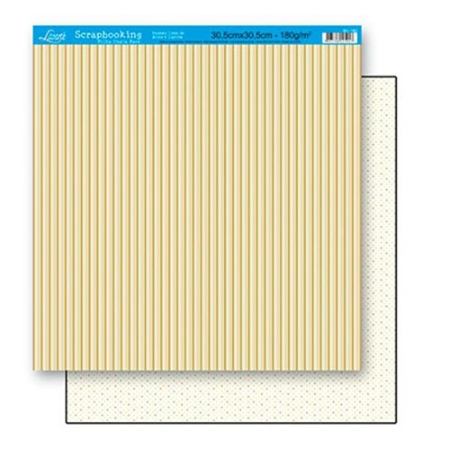 Papel Scrapbook Litoarte 30,5x30,5 SD-160 Listras e Poá Bege