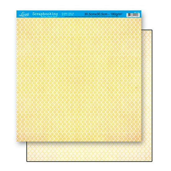 Papel Scrapbook Litoarte 30,5x30,5 SD-127 Flores Amarelo