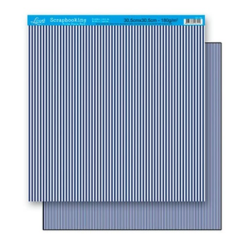 Papel Scrapbook Litoarte 30,5x30,5 SD-190 Listras Azul Escuro