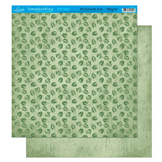 Papel Scrapbook Litoarte 30,5x30,5 SD-241 Folhas Verde
