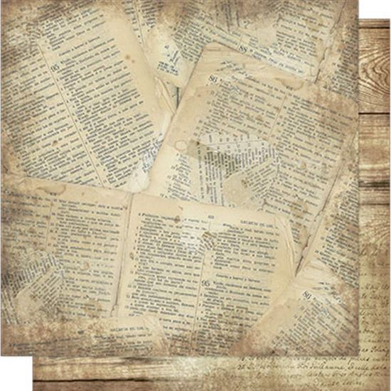 Papel Scrapbook Litoarte 30,5x30,5 SD-566 Página Bíblia e Madeira