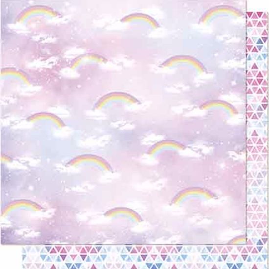 Papel Scrapbook Litoarte 30,5x30,5 SD-654 Arco-Íris e Nuvem