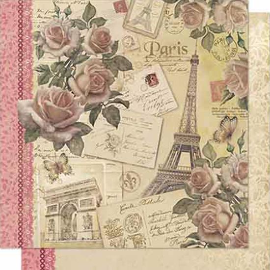 Papel Scrapbook Litoarte 30,5x30,5 SD-701 Rosas Vintage