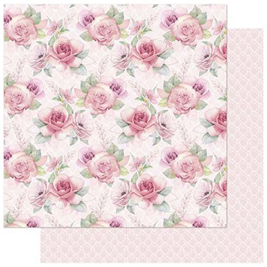 Papel Scrapbook Litoarte 30,5x30,5 SD-742 Floral Cor de Rosa