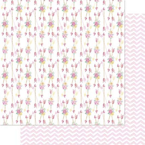 Papel Scrapbook Litoarte 30,5x30,5 SD-740 Mini Flores e Flechas
