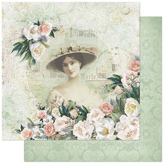 Papel Scrapbook Litoarte 30,5x30,5 SD-869 Dama e Rosas Coloridas