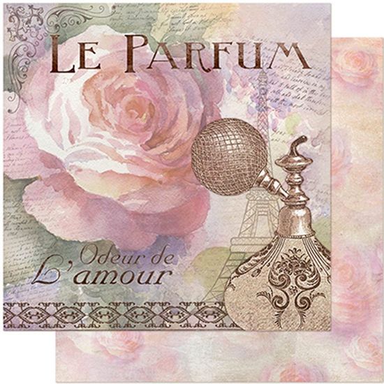 Papel Scrapbook Litoarte 30,5x30,5 SD-948 Perfume e Rosas