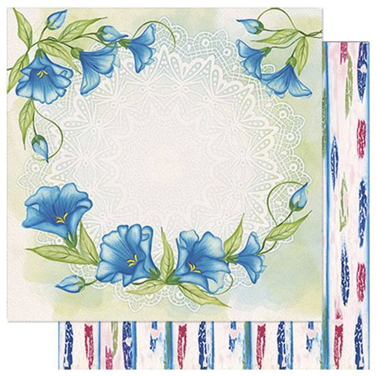 Papel Scrapbook Litoarte 30,5x30,5 SD1-077 Flores Azuis