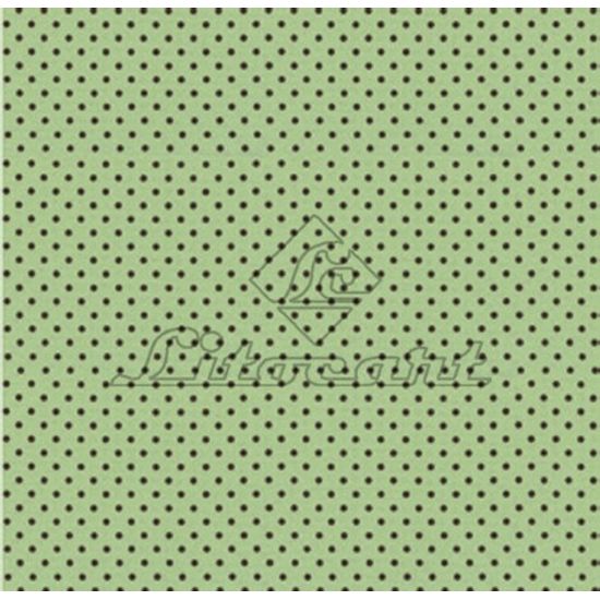 Papel Scrapbook Litocart 30,5x30,5 LSC-095 Poá Preto e Verde