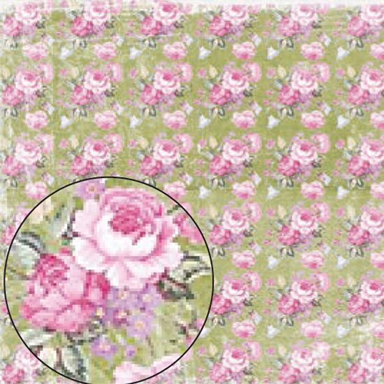 Papel Scrapbook Litocart 30,5x30,5 LSC-219 Flores Rosa