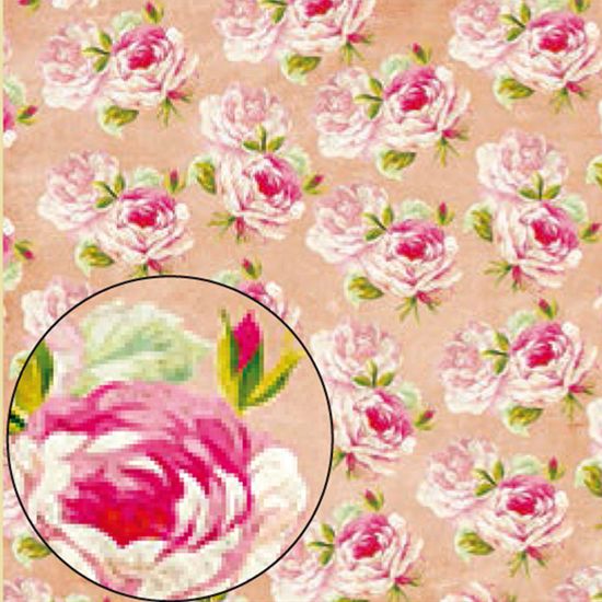 Papel Scrapbook Litocart 30,5x30,5 LSC-224 Flores Rosas