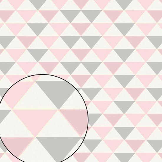 Papel Scrapbook Litocart 30,5x30,5 LSC-354 Triângulo Rosa e Cinza