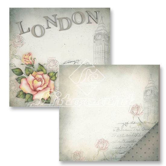 Papel Scrapbook Litocart 30,5x30,5 LSCD-141 London Rosa