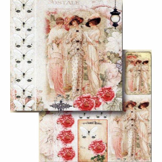 Papel Scrapbook Litocart 30,5x30,5 LSCD-412 Mulheres Vintage