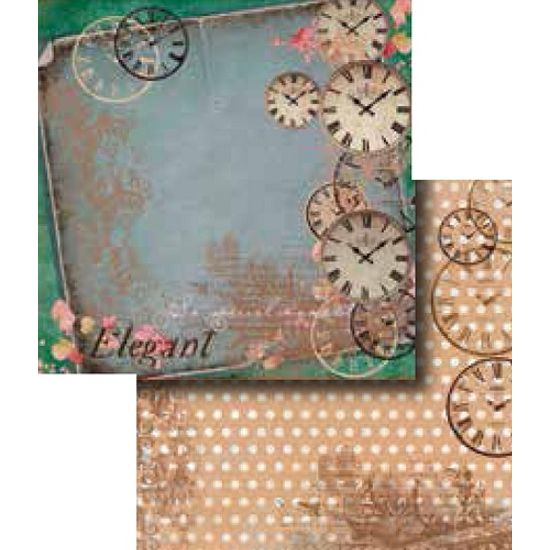 Papel Scrapbook Litocart 30,5x30,5 LSCD-281 Relógios Vintage