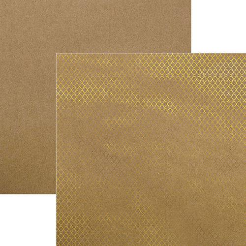 Papel Scrapbook Marroquino Dourado e Kraft Sdf612 - Toke e Crie