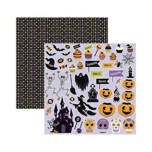 Papel Scrapbook Mini Básico - SMB39 - Halloween Recortes - Toke e Crie