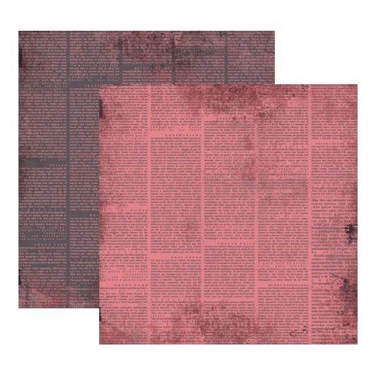 Papel Scrapbook Toke e Crie 30,5x30,5 KFSB193 Rose Jornal