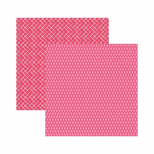 Papel Scrapbook Toke e Crie 30,5x30,5 KFSB549 Pink Xadrez