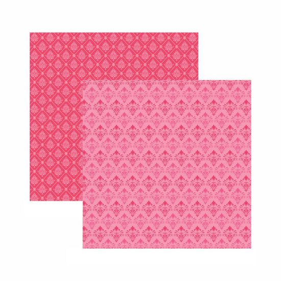 Papel Scrapbook Toke e Crie 30,5x30,5 KFSB555 Pink Arabesco