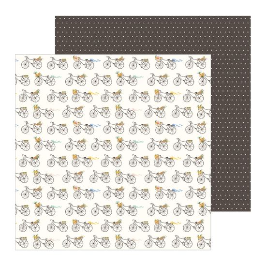 Papel Scrapbook WER255 30,5x30,5 Pebbles Passeio Bicicleta