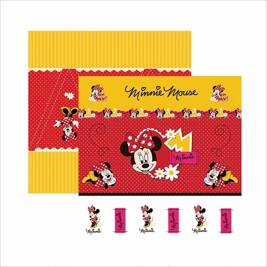 Papel ScrapFesta Disney Minnie Mouse Cenário e Bandeirolas SDFD002 - Toke e Crie