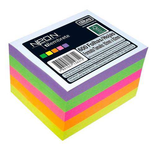Papel Tilembrete 75g com 600 Folhas Colorida Neon 94x80mm Tilibra 156311 16982