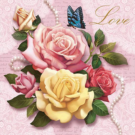 Papel Transfer 30x30 Love e Rosas Pt30-003 - Litoarte