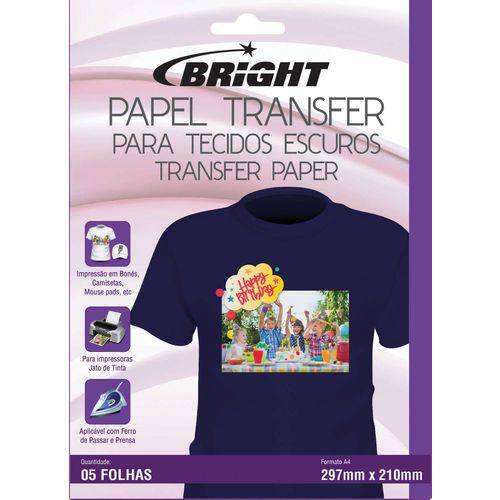 Papel Transfer A-4 Tecidos Escuros Bright/maxell Cx.c/05