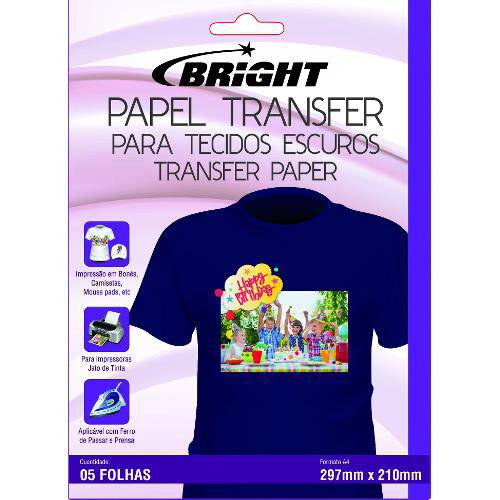 Papel Transfer A-4 Tecidos Escuros Cx.C/05 Bright/Maxell