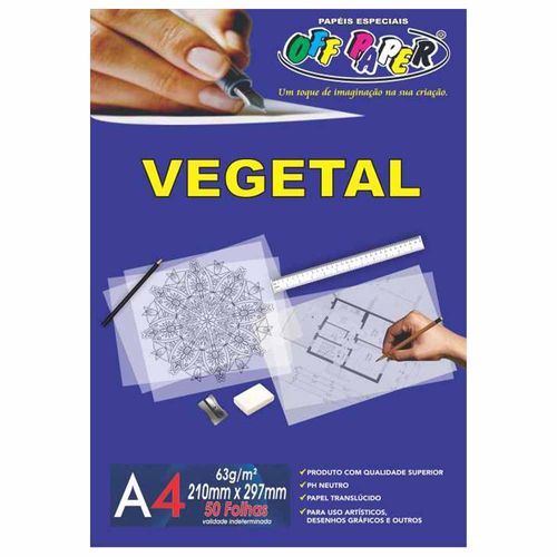Papel Vegetal A4 63g Off Paper 50 Folhas 1028615