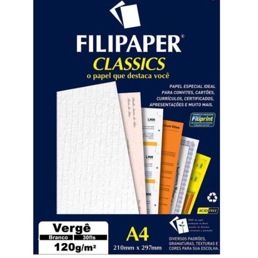 Papel Verge A4 30f 120g Br 1869 Filiperson