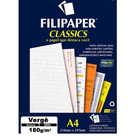 Papel Verge A4 20f 180g Br 1870 Filiperson
