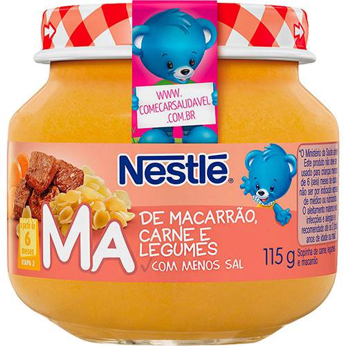 Papinha de Macarrão, Carne e Legumes 115g - Nestlé