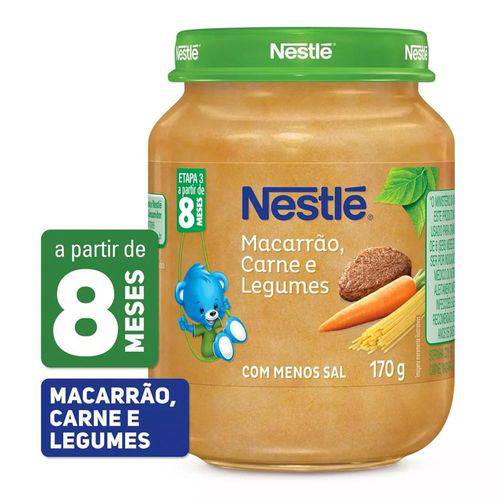 Papinha Macarrão, Carne e Legumes Nestlé 170g