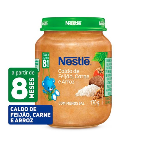 Papinha Nestlé de Caldo de Feijão, Carne e Arroz com 170g