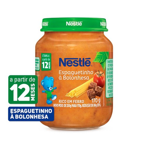 Papinha Nestlé de Espaguetinho à Bolonhesa com 170g