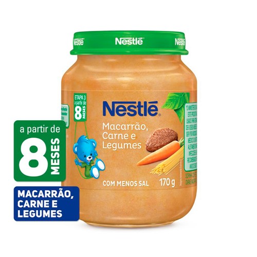 Papinha Nestlé de Macarrão, Legumes e Carne com 170g