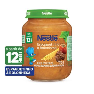 Papinha Nestlé Espaguetinho de Bolonhesa 170g