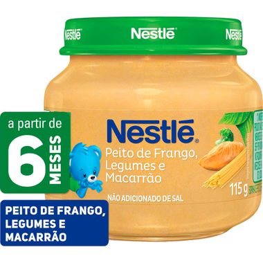 Papinha Sabor Peito de Frango com Legumes e Macarrão Nestlé 115g