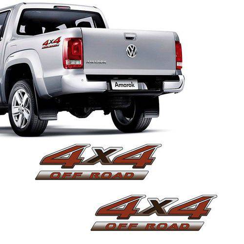 Par de Adesivos Amarok 4x4 Off Road Emblema Volkswagen
