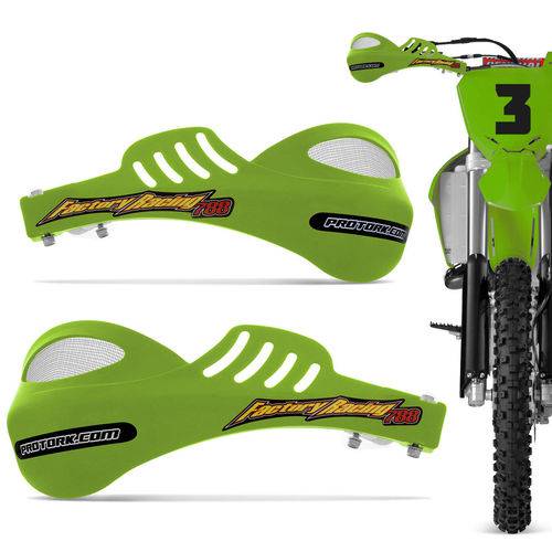 Par de Protetor de Mão Motocross Protork 788 Trilha Universal Verde