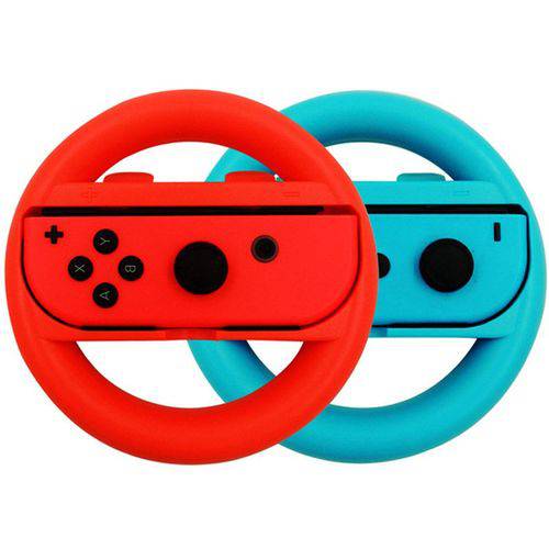 Par de Volantes para Nintendo Switch Joy-con Wheel Controller Azul e Vermelho