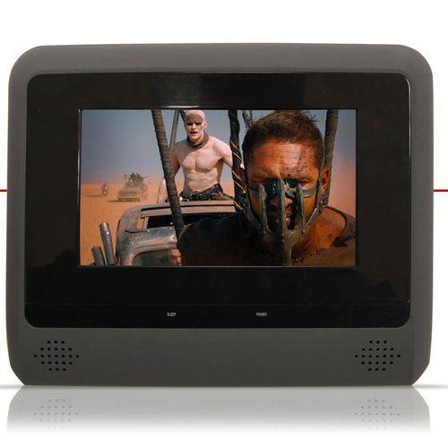 Par DVD Player Tela Encosto de Cabeça 7” LCD com Game USB SD com Transmissor FM Touchcreen Cinza
