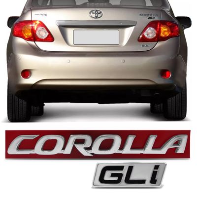 Par Emblema do Porta Malas - Corolla GLi 2010 a 2018
