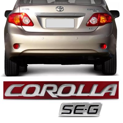 Par Emblema do Porta Malas - Corolla SE-G 2009 2010