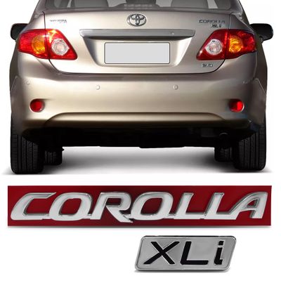 Par Emblema do Porta Malas - Corolla XLi 2009 a 2014