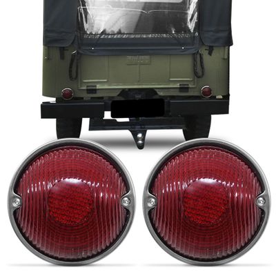 Par Lanterna Traseira Ford Willys Jeep 1958 a 1979 - 92mm - Aro Cromado
