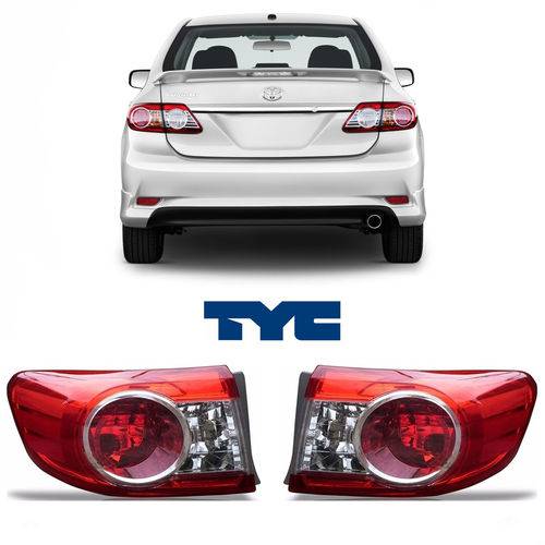 Par Lanternas Toyota Corolla 2012/2014 Sem Led Tyc